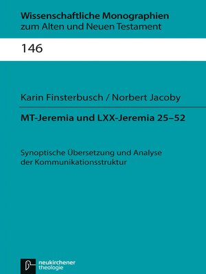 cover image of MT-Jeremia und LXX-Jeremia 25-52